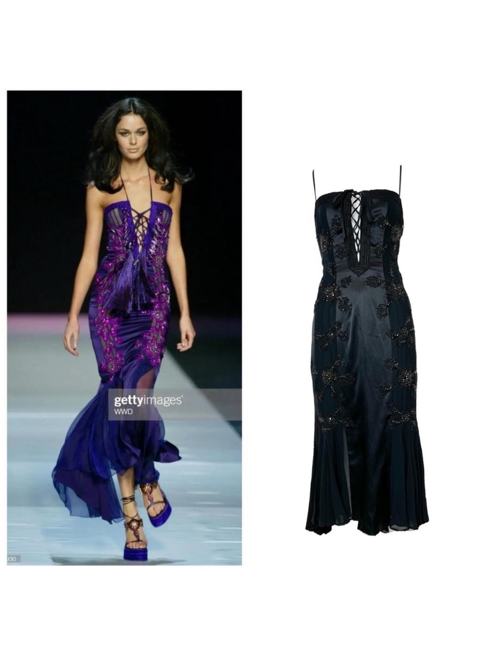 Emanuel Ungaro 2005 beaded silk dress